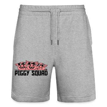 Escouade Crew Pig Piggy - Short de jogging bio TRAINER Stanley/Stella unisexe - gris chiné - Devant - Nik (191cm) & Marisol (170cm)