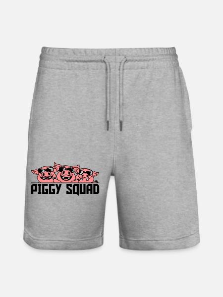 Crew Pig Piggy Squad - Stanley/Stella Trainer Unisex Organic Jogging Shorts - heather grey