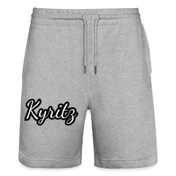Kyritz - Textdesign mit Stadtnamen - Stanley/Stella Unisex Bio Joggingshorts Trainer  - Grau meliert - Vorne - Nik (191cm) & Marisol (170cm)