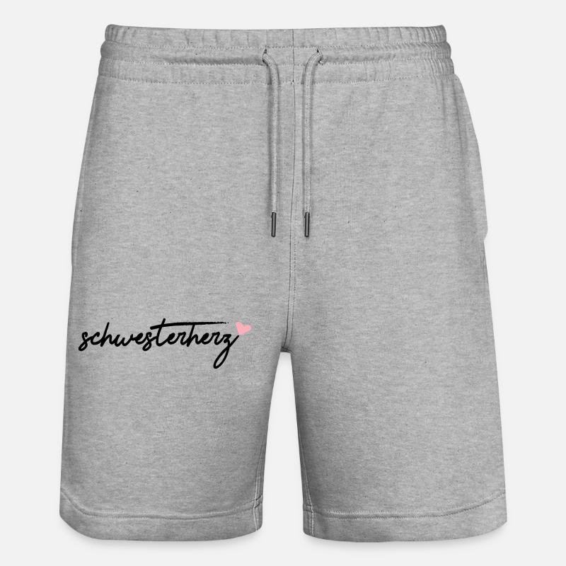 schwesterherz - Stanley/Stella Unisex Bio Joggingshorts Trainer - Grau meliert