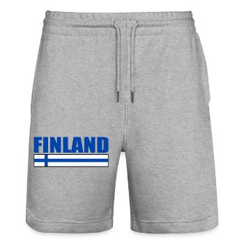 Finlande - Short de jogging bio TRAINER Stanley/Stella unisexe - gris chiné - Devant - Nik (191cm) & Marisol (170cm)