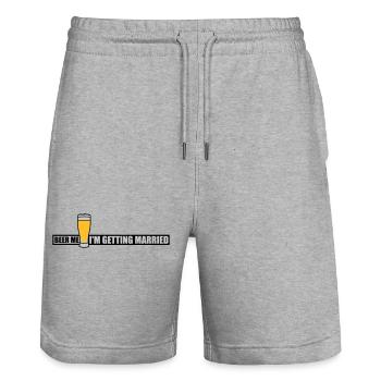 Beer Me Me marier - Short de jogging bio TRAINER Stanley/Stella unisexe - gris chiné - Devant - Nik (191cm) & Marisol (170cm)