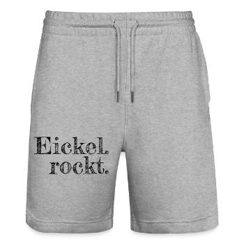 Eickel rockt - Textdesign mit Stadtnamen - Stanley/Stella Unisex Bio Joggingshorts Trainer  - Grau meliert - Vorne - Nik (191cm) & Marisol (170cm)