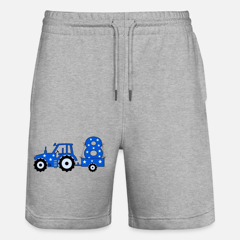 Tracteur du 8e anniversaire - Short de jogging bio TRAINER Stanley/Stella unisexe - gris chiné