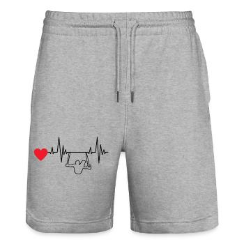 Geräteturnen Turnen Bodenturnen Turnverein Turner - Stanley/Stella Unisex Bio Joggingshorts Trainer  - Grau meliert - Vorne - Nik (191cm) & Marisol (170cm)