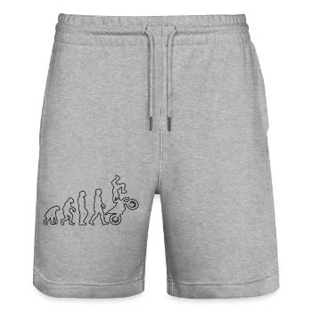 Motocross Motocycliste Cyclomoteur Cadeau Moto - Short de jogging bio TRAINER Stanley/Stella unisexe - gris chiné - Devant - Nik (191cm) & Marisol (170cm)