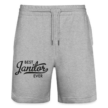 Gardien - Short de jogging bio TRAINER Stanley/Stella unisexe - gris chiné - Devant - Nik (191cm) & Marisol (170cm)