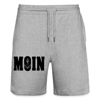moin 1 - Stanley/Stella Unisex Bio Joggingshorts Trainer  - Grau meliert - Vorne - Nik (191cm) & Marisol (170cm)