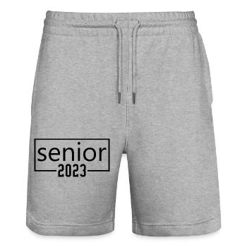 Senior 2023 - Graduated Students Graduation Party - Stanley/Stella Trainer Unisex Organic Jogging Shorts - heather grey - Front - Nik (191cm) & Marisol (170cm)