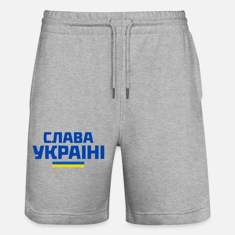Slava ukraini - Short de jogging bio TRAINER Stanley/Stella unisexe - gris chiné