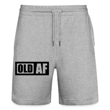 old AF Text Logo - Stanley/Stella Unisex Bio Joggingshorts Trainer  - Grau meliert - Vorne - Nik (191cm) & Marisol (170cm)