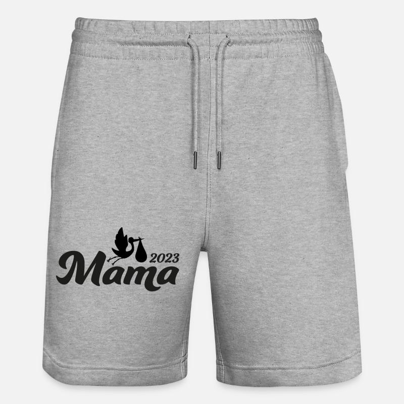 Mutterfreuden 2023 - Stanley/Stella Unisex Bio Joggingshorts Trainer  - Grau meliert