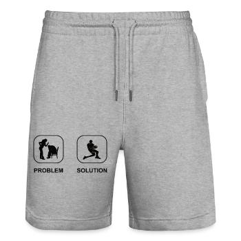 Basketball Basketball Club Basketball Lovers - Stanley/Stella Trainer Unisex Organic Jogging Shorts - heather grey - Front - Nik (191cm) & Marisol (170cm)