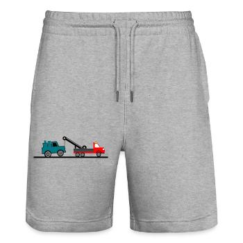 Camion - Short de jogging bio TRAINER Stanley/Stella unisexe - gris chiné - Devant - Nik (191cm) & Marisol (170cm)