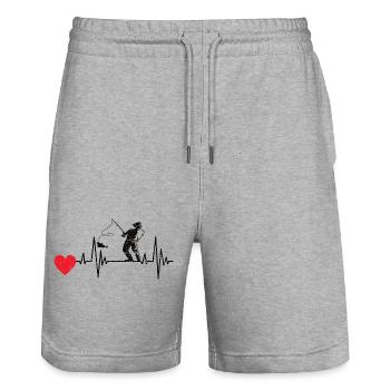 Pêche Pêche Hameçons Pêche Pêche - Short de jogging bio TRAINER Stanley/Stella unisexe - gris chiné - Devant - Nik (191cm) & Marisol (170cm)