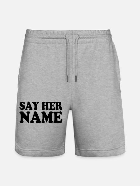 Say her name - Stanley/Stella Trainer Unisex Organic Jogging Shorts - heather grey