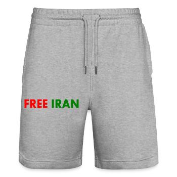 Free iran - Short de jogging bio TRAINER Stanley/Stella unisexe - gris chiné - Devant - Nik (191cm) & Marisol (170cm)