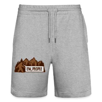 Bigfoot ew people Zitat - Stanley/Stella Unisex Bio Joggingshorts Trainer  - Grau meliert - Vorne - Nik (191cm) & Marisol (170cm)