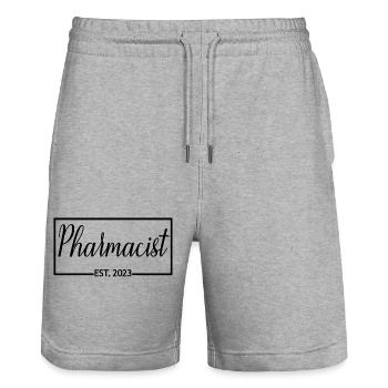 Apotheker Est. 2023 Diplom-Apotheker Student - Stanley/Stella Unisex Bio Joggingshorts Trainer  - Grau meliert - Vorne - Nik (191cm) & Marisol (170cm)