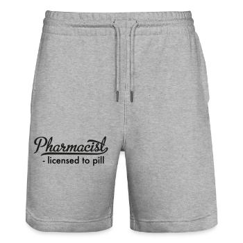 Pharmacist - Stanley/Stella Trainer Unisex Organic Jogging Shorts - heather grey - Front - Nik (191cm) & Marisol (170cm)