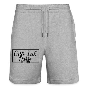 Cath Lab Nurse Est. 2023 Diplom-Krankenpflegeschüler - Stanley/Stella Unisex Bio Joggingshorts Trainer  - Grau meliert - Vorne - Nik (191cm) & Marisol (170cm)
