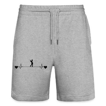 Golf Saying Golf Ball Golfer Golfer Golf Clubs - Stanley/Stella Trainer Unisex Organic Jogging Shorts - heather grey - Front - Nik (191cm) & Marisol (170cm)