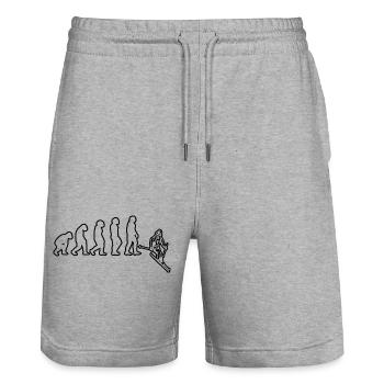 Skiing Christmas Ski Winter Sports Skiing - Stanley/Stella Trainer Unisex Organic Jogging Shorts - heather grey - Front - Nik (191cm) & Marisol (170cm)