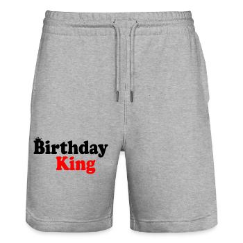 Birthday king - Short de jogging bio TRAINER Stanley/Stella unisexe - gris chiné - Devant - Nik (191cm) & Marisol (170cm)
