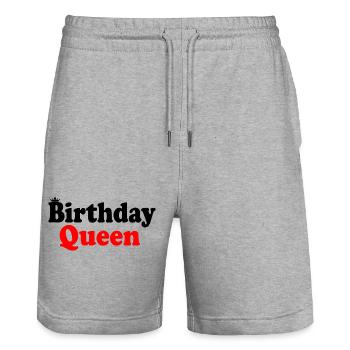 Birthday queen - Short de jogging bio TRAINER Stanley/Stella unisexe - gris chiné - Devant - Nik (191cm) & Marisol (170cm)