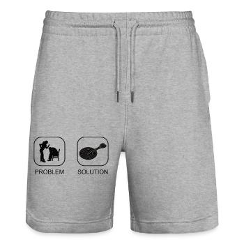 Darts Darts joueur cadeau Slogan Darts - Short de jogging bio TRAINER Stanley/Stella unisexe - gris chiné - Devant - Nik (191cm) & Marisol (170cm)