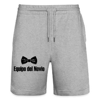 Equipo Del Novio Groom's Team Wedding Groomsmen - Stanley/Stella Trainer Unisex Organic Jogging Shorts - heather grey - Front - Nik (191cm) & Marisol (170cm)