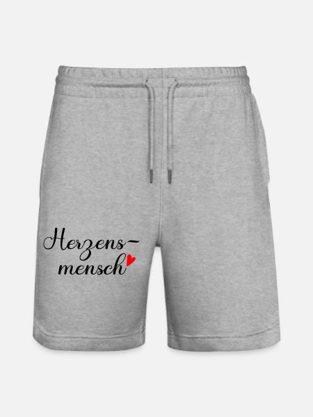 Herzensmensch - Stanley/Stella Unisex Bio Joggingshorts Trainer  - Grau meliert