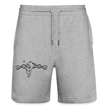 Tennis club Tennis player Rackets - Stanley/Stella Trainer Unisex Organic Jogging Shorts - heather grey - Front - Nik (191cm) & Marisol (170cm)