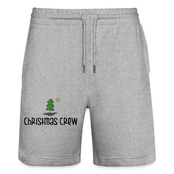 Christmas Crew - Stanley/Stella Trainer Unisex Organic Jogging Shorts - heather grey - Front - Nik (191cm) & Marisol (170cm)