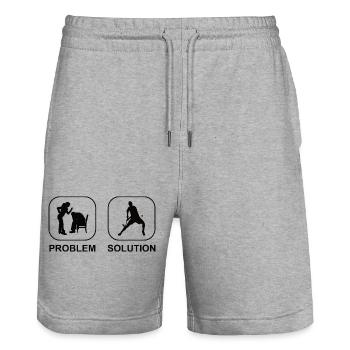 Hockey Player Gift Floorball Field Hockey Hockey - Stanley/Stella Trainer Unisex Organic Jogging Shorts - heather grey - Front - Nik (191cm) & Marisol (170cm)