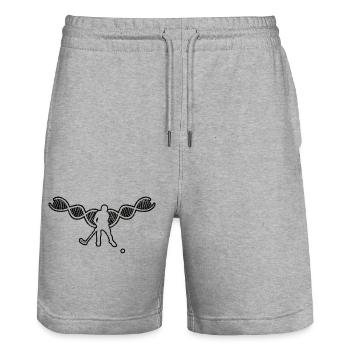 Joueur de hockey sur floorball Hockey Cadeau Hockey sur gazon - Short de jogging bio TRAINER Stanley/Stella unisexe - gris chiné - Devant - Nik (191cm) & Marisol (170cm)