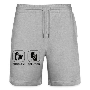 Escalade Montagnes Alpinisme Randonnée en montagne Bloc - Short de jogging bio TRAINER Stanley/Stella unisexe - gris chiné - Devant - Nik (191cm) & Marisol (170cm)