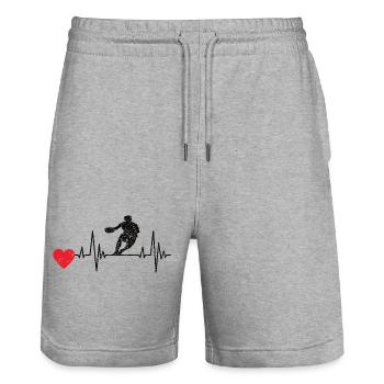 Basketball Basketball Lovers Club Basketball Players - Stanley/Stella Trainer Unisex Organic Jogging Shorts - heather grey - Front - Nik (191cm) & Marisol (170cm)