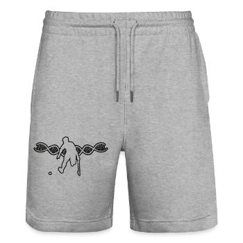 Cadeau de joueur de hockey Floorball Hockey sur gazon Hockey - Short de jogging bio TRAINER Stanley/Stella unisexe - gris chiné - Devant - Nik (191cm) & Marisol (170cm)