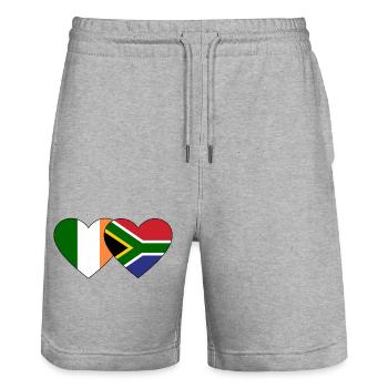 Irland Südafrika Flagge Herz - Stanley/Stella Unisex Bio Joggingshorts Trainer  - Grau meliert - Vorne - Nik (191cm) & Marisol (170cm)