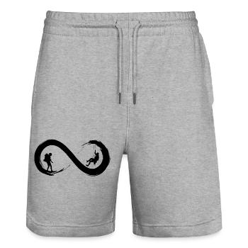 Infinite climbing - Stanley/Stella Trainer Unisex Organic Jogging Shorts - heather grey - Front - Nik (191cm) & Marisol (170cm)