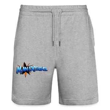 "Manextlevel Star" - Stanley/Stella Unisex Bio Joggingshorts Trainer  - Grau meliert - Vorne - Nik (191cm) & Marisol (170cm)