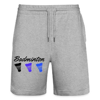badminton - Short de jogging bio TRAINER Stanley/Stella unisexe - gris chiné - Devant - Nik (191cm) & Marisol (170cm)