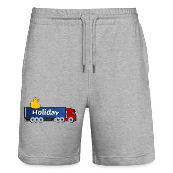Truck Holiday - Short de jogging bio TRAINER Stanley/Stella unisexe - gris chiné - Devant - Nik (191cm) & Marisol (170cm)