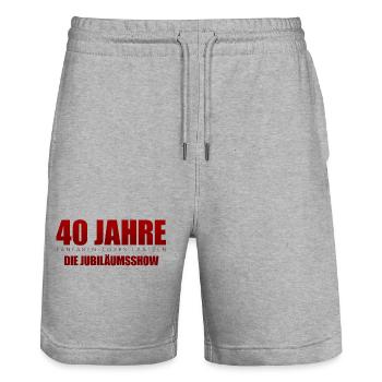 40 years Fanfarencorps Laatzen e.V. - Stanley/Stella Trainer Unisex Organic Jogging Shorts - heather grey - Front - Nik (191cm) & Marisol (170cm)