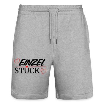 Einzelstück - Stanley/Stella Unisex Bio Joggingshorts Trainer  - Grau meliert - Vorne - Nik (191cm) & Marisol (170cm)