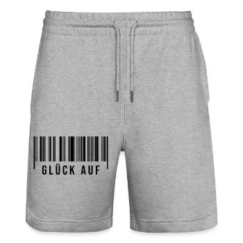 Glück auf Bergbau Erzgebirge - Stanley/Stella Unisex Bio Joggingshorts Trainer  - Grau meliert - Vorne - Nik (191cm) & Marisol (170cm)