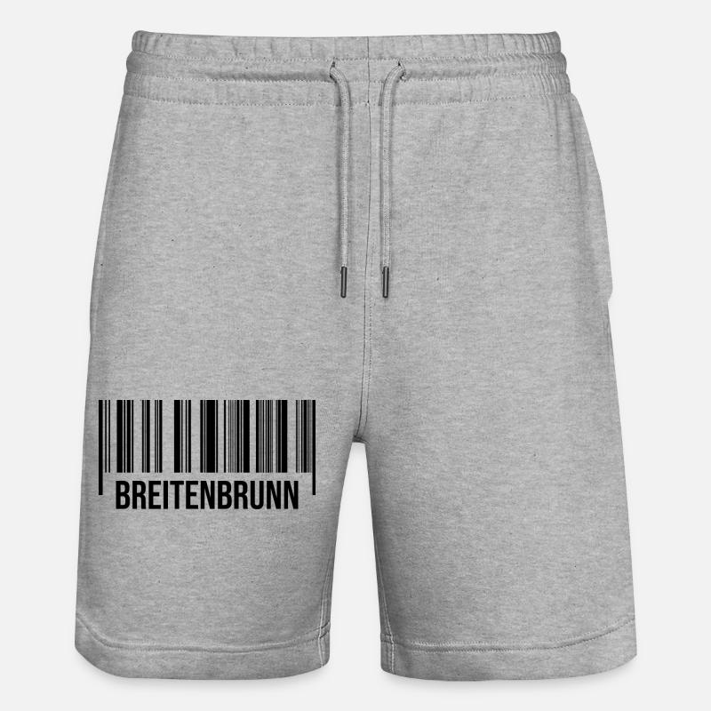 Erzgebirge Strichcode Breitenbrunn - Stanley/Stella Unisex Bio Joggingshorts Trainer  - Grau meliert