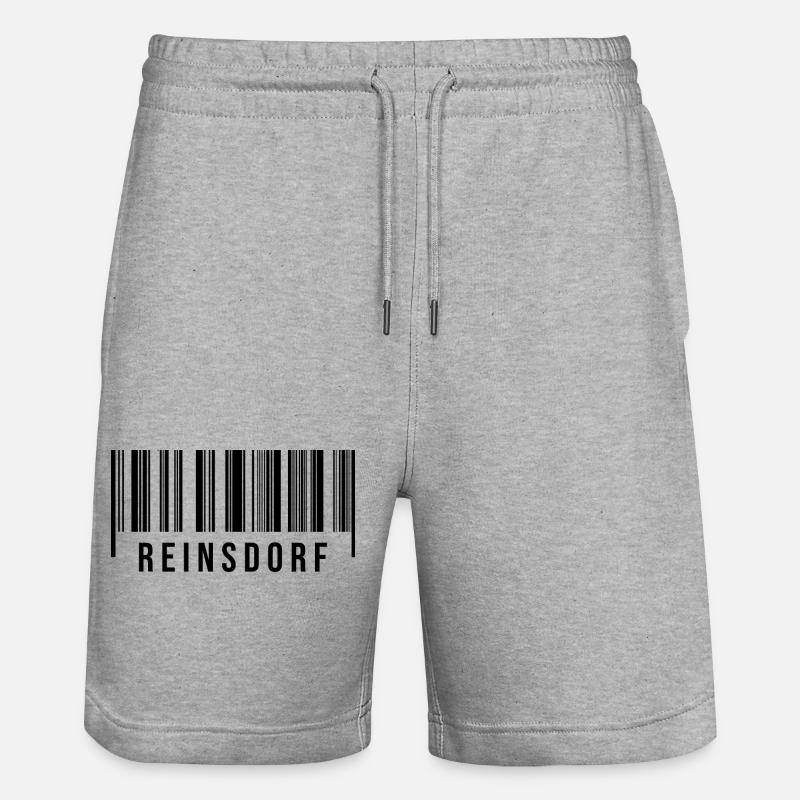 Erzgebirge Strichcode Reinsdorf - Stanley/Stella Unisex Bio Joggingshorts Trainer  - Grau meliert