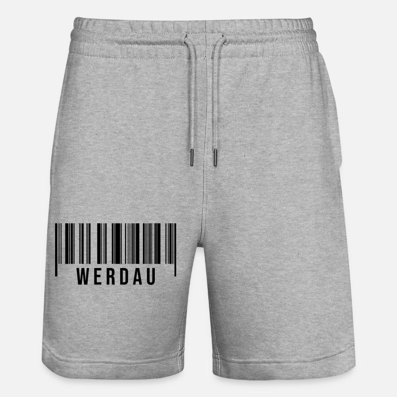 Erzgebirge Strichcode Werdau - Stanley/Stella Unisex Bio Joggingshorts Trainer  - Grau meliert